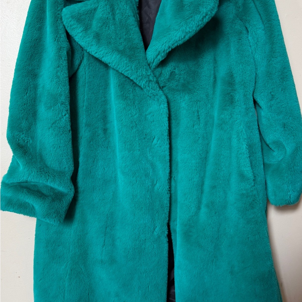 Avec Les Fillles Faux Fur Coat - Electric Green